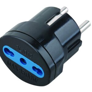 Adattatore spina Schuko a presa 10/16A Nero TECHLY