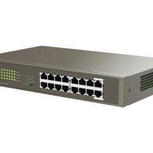 Switch 16 Porte Gigabit Desktop/Rack con 16 porte PoE+ IP-COM