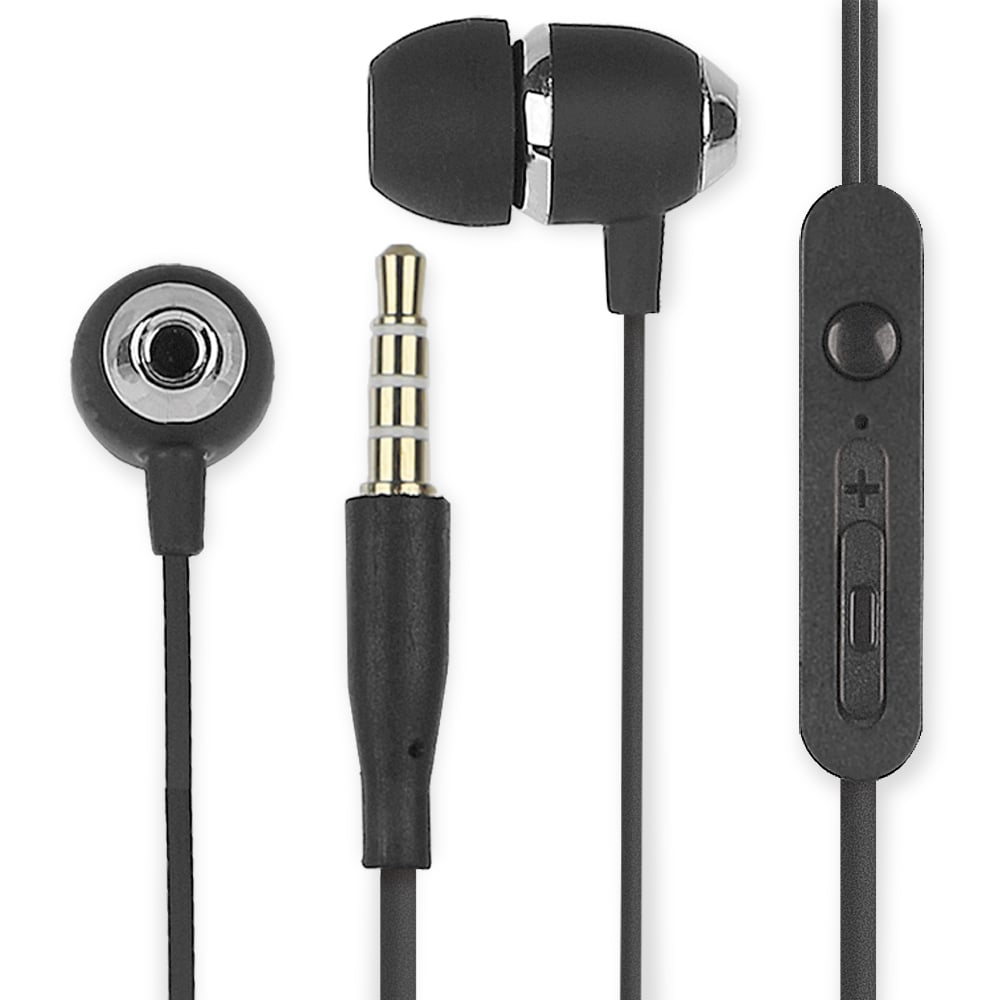 Cuffie Auricolari Audio 3.5 mm con Microfono Controllo Volume V5 Nero FONTASTIC