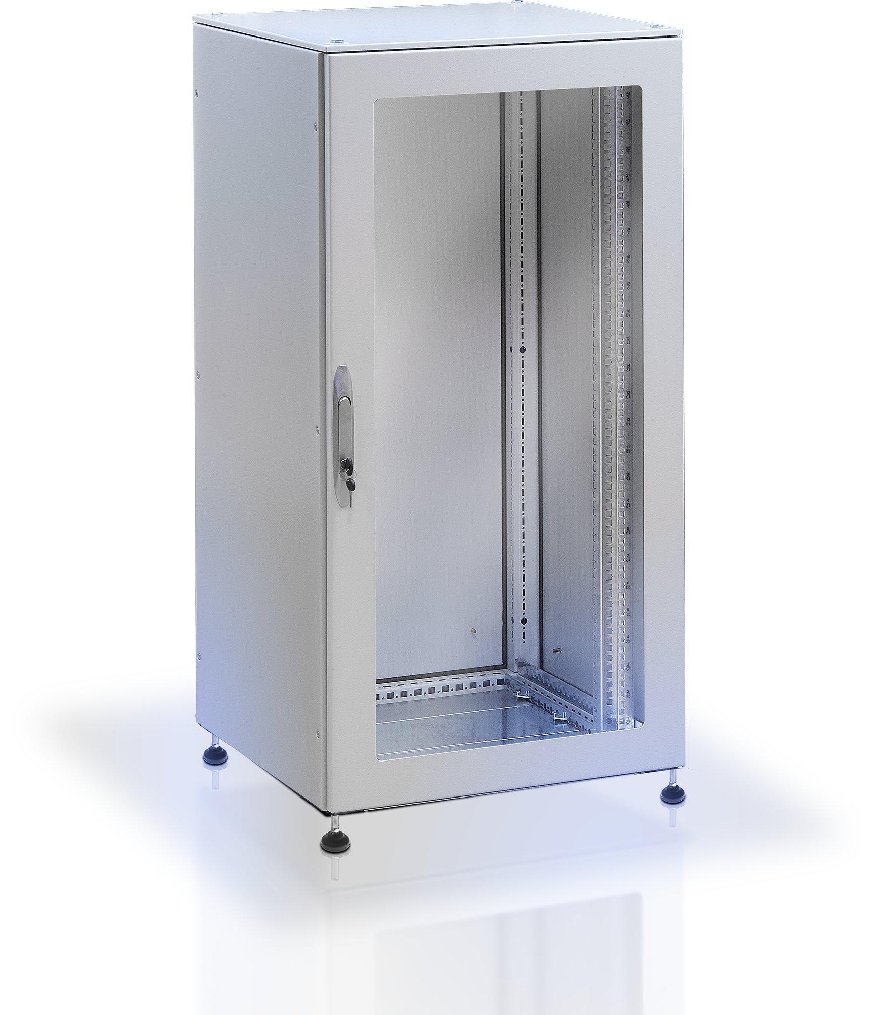 Armadio rack 19'' a pavimento 42U grigio IP55 porta vetro prof. 800 mm TECHLY PROFESSIONAL