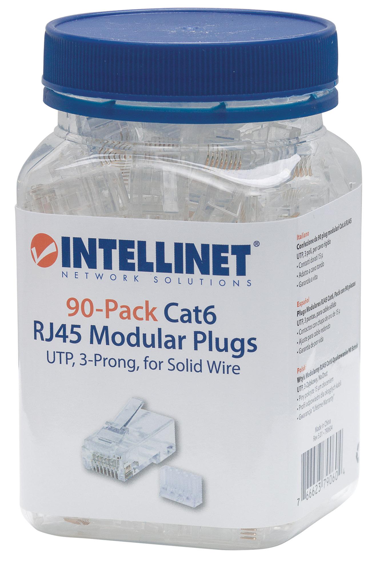 Confezione da 90 Plug Modulari Cat.6 RJ45 UTP INTELLINET