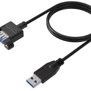 Cavo Prolunga USB 3.0 SuperSpeed A/A M/F da Pannello 1m Nero OEM
