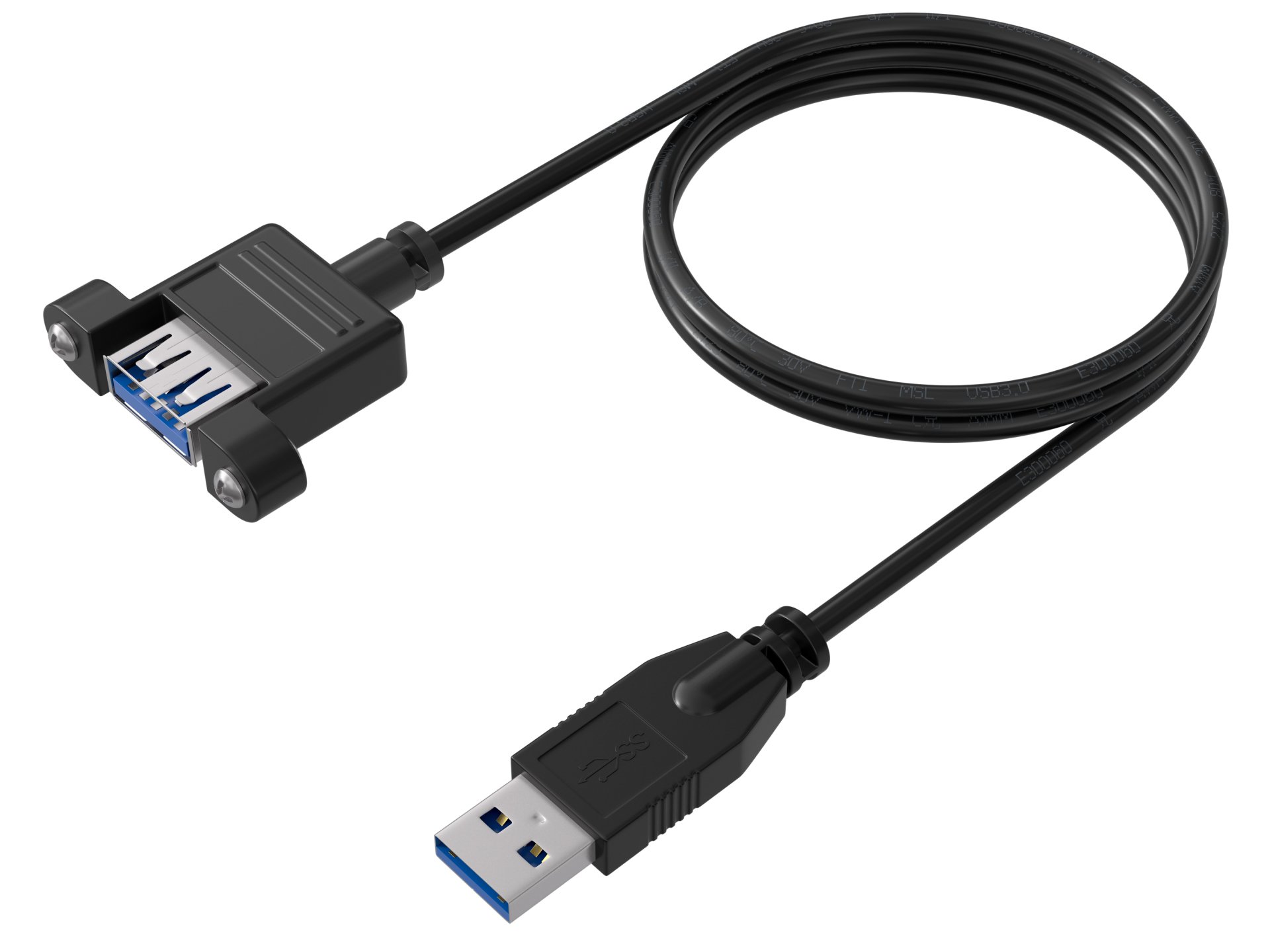 Cavo Prolunga USB 3.0 SuperSpeed A/A M/F da Pannello 1m Nero OEM