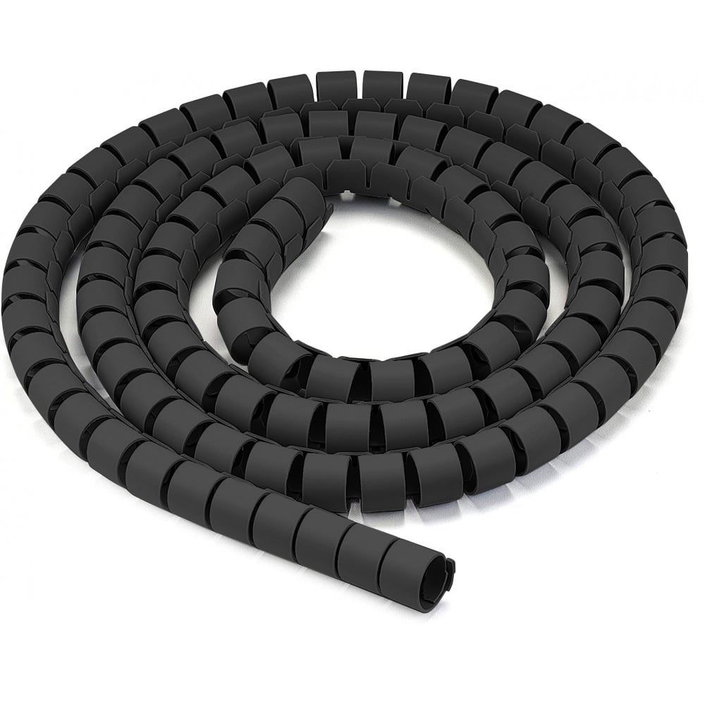 Guaina Raccoglicavi Diametro 25mm a Spirale 20m Nero TECHLY