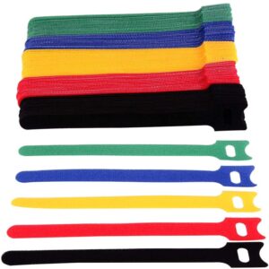 Fascette Fermacavo Multicolor in Feltro Adesivo Set da 10pz TECHLY