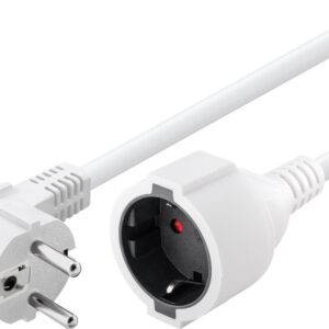 Cavo Alimentazione Schuko Maschio Angolato / Femmina 5m Bianco GOOBAY