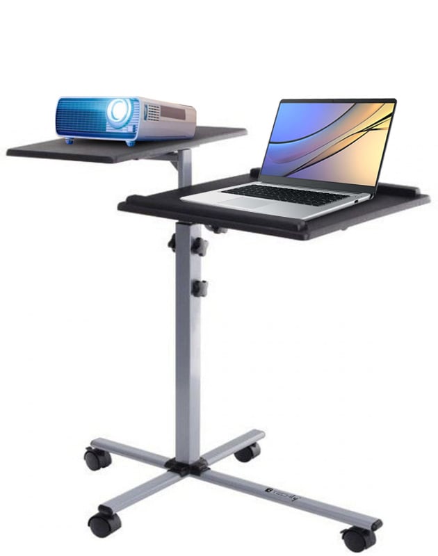 Carrello per Proiettore e Notebook a Due Ripiani Regolabile in Altezza TECHLY