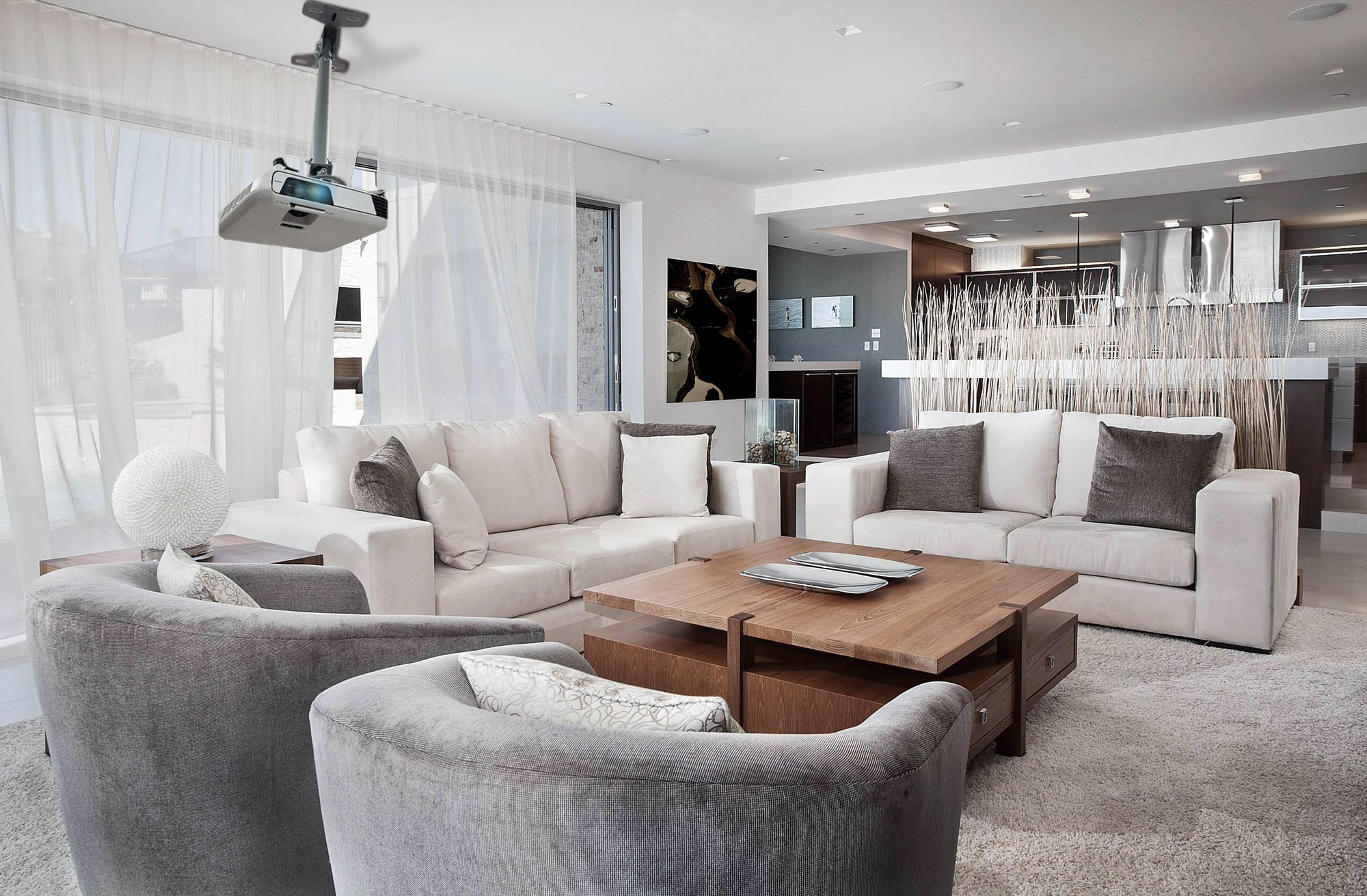 Staffa Universale per Proiettore 20kg a Soffitto MANHATTAN - immagine 8