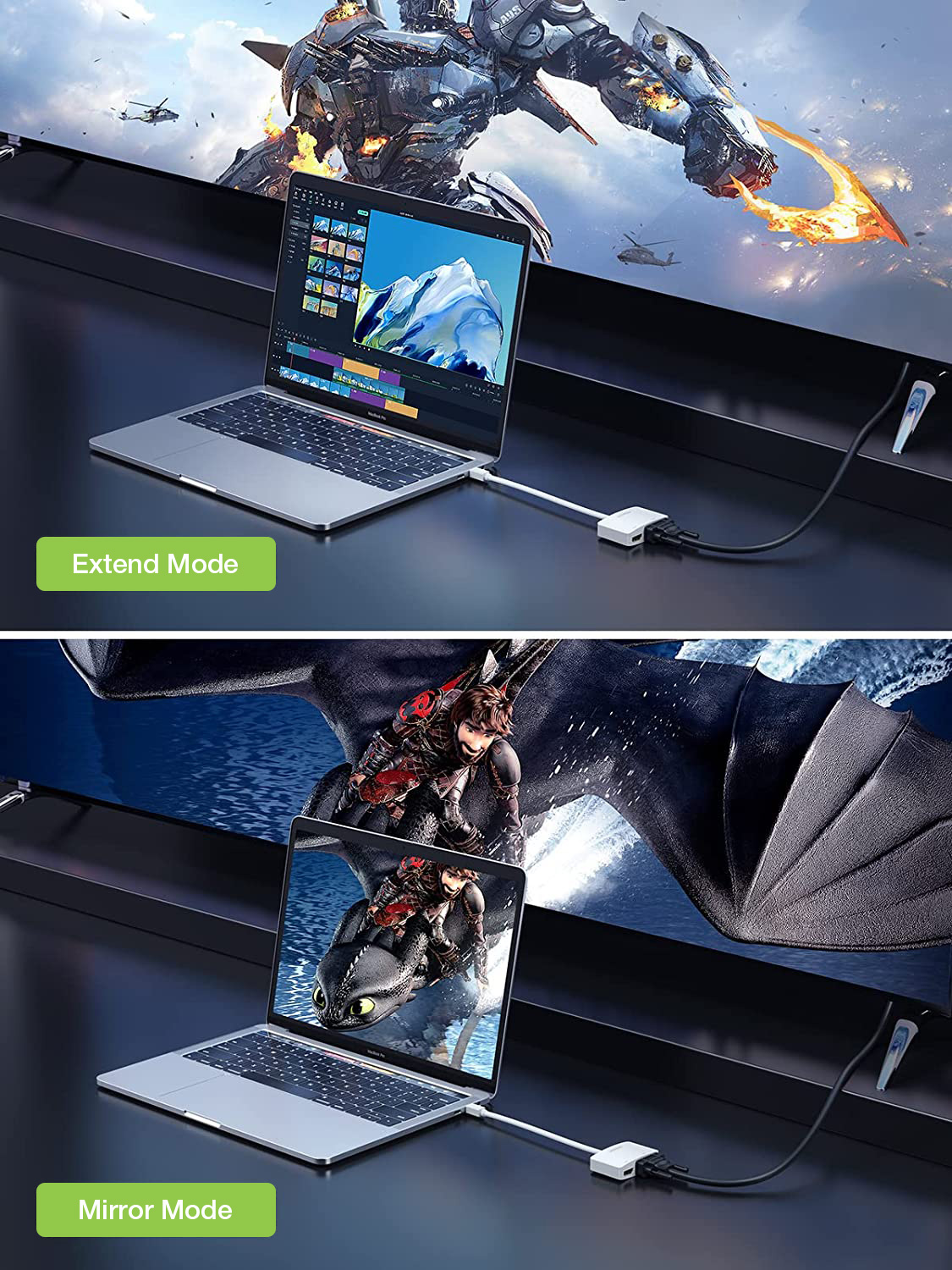 Adattatore DisplayPort ad HDMI/VGA 4K 30Hz TECHLY - immagine 6