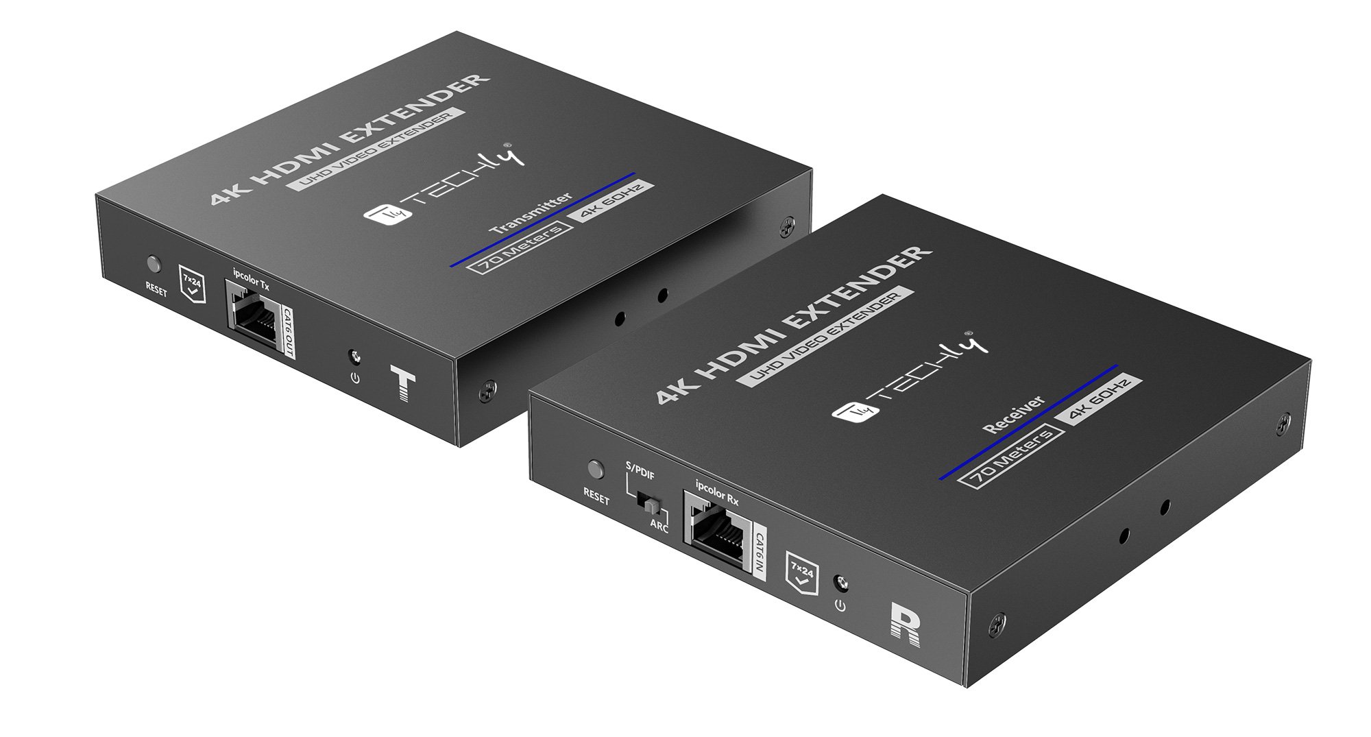 Amplificatore Ripetitore Extender HDMI 4K fino a 70m su Cavo Cat.6/6A/7 TECHLY - immagine 7