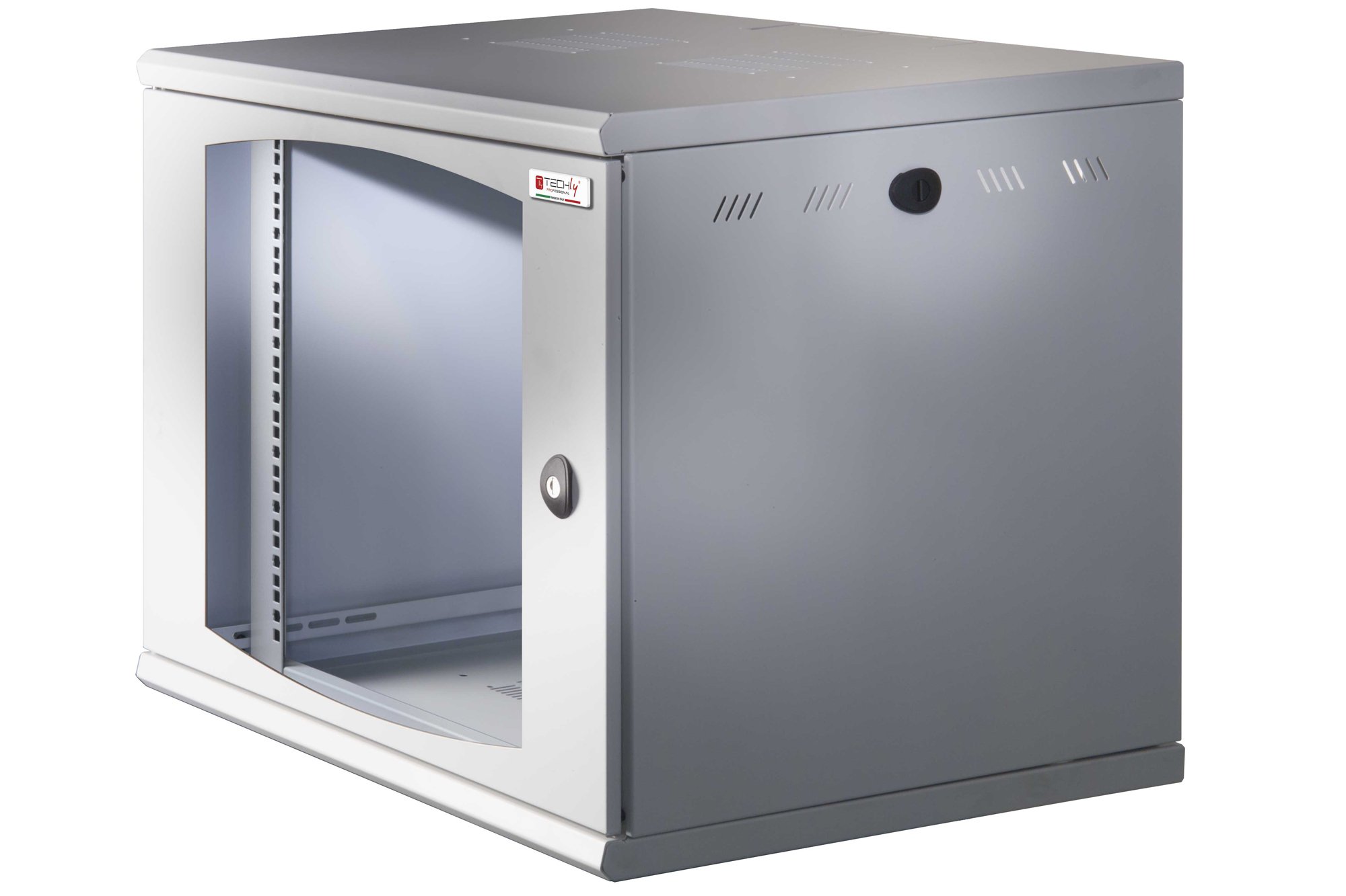 Armadio Rack 19'' a muro 10 unità sezione unica prof. 500mm Nero TECHLY PROFESSIONAL - immagine 7