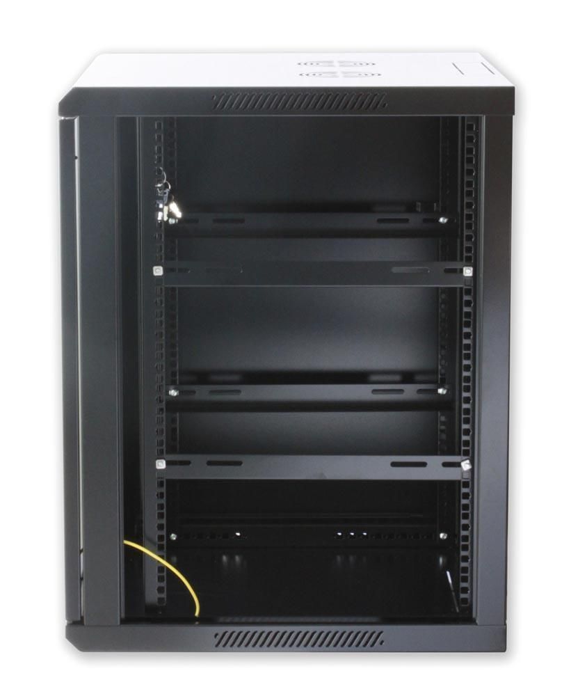 Armadio Rack 19'' a muro 15 unità sezione unica prof. 600mm Nero INTELLINET - immagine 7