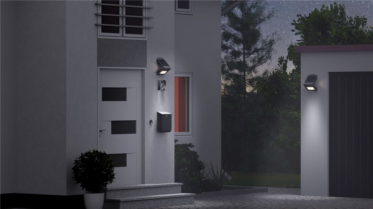 Lampada LED Solare a Muro 3,2W IP65 Sensore di Movimento Nero GOOBAY - immagine 7