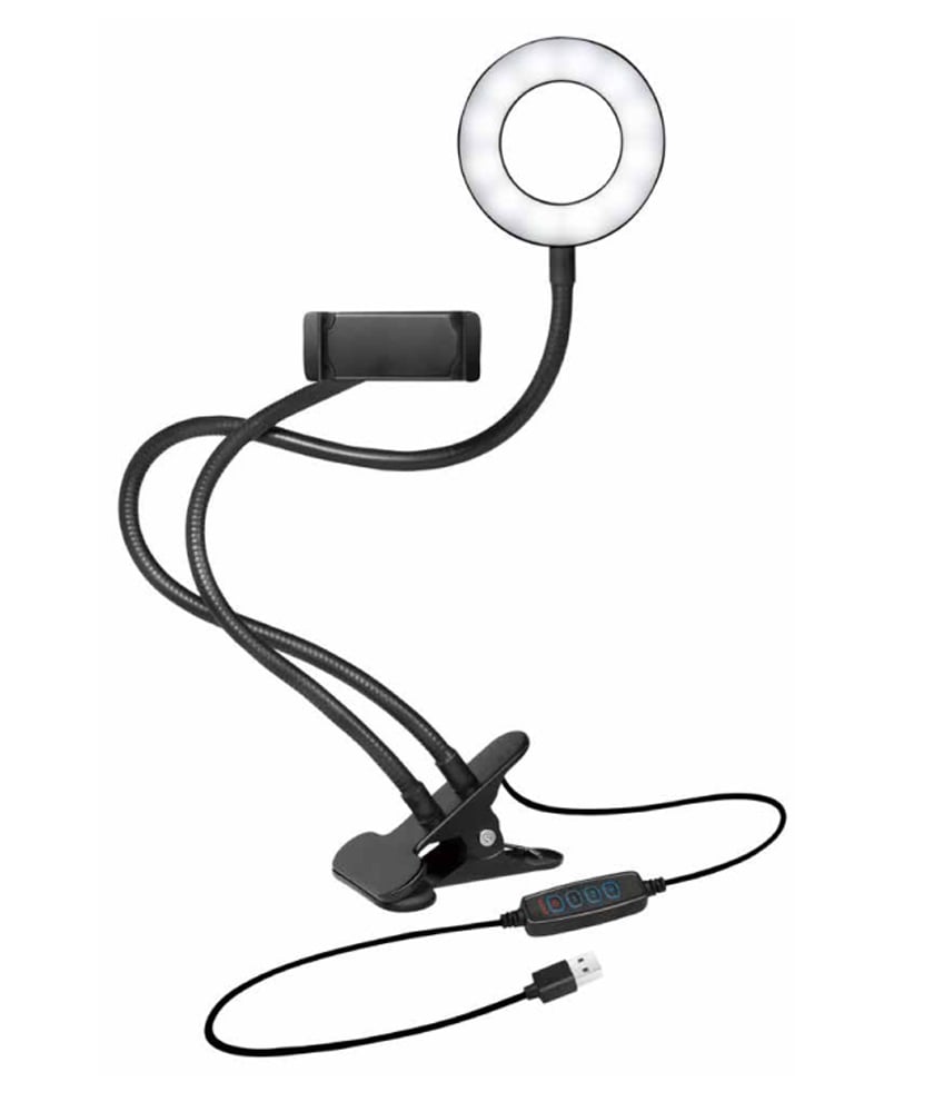 Luce LED Anello Portatile Regolazione Luminosità e Stand Smartphone LOGILINK - immagine 8