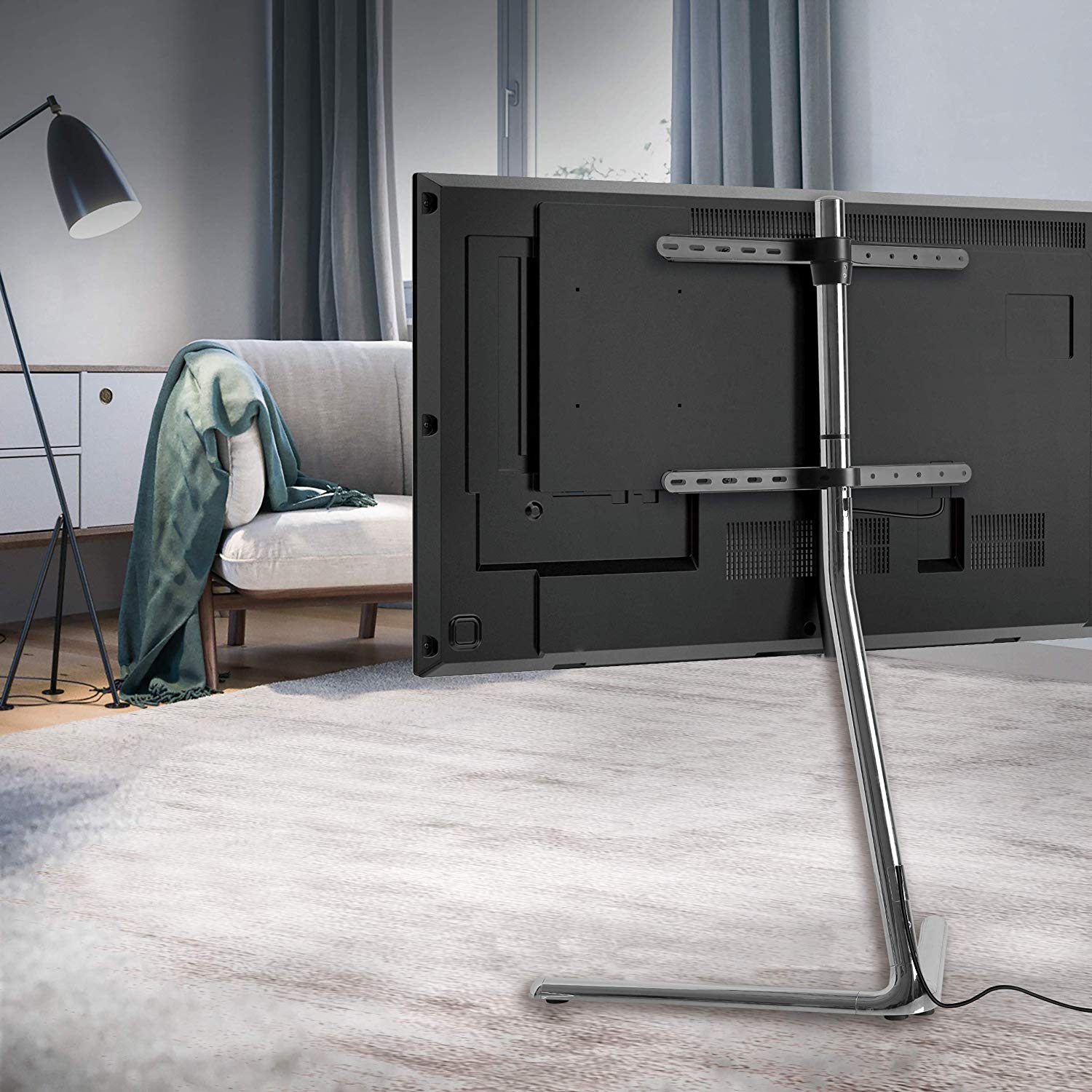 Supporto a Pavimento per TV/LCD/LED/Plasma 49-70'' Base a V Cromato LOGILINK - immagine 7