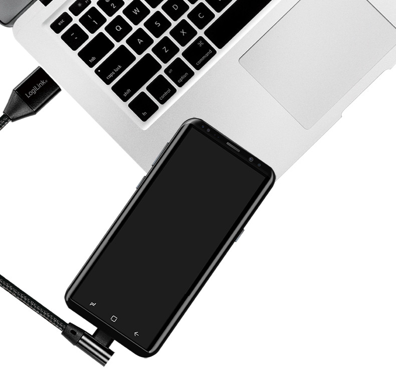Cavo HighSpeed USB-C™ Maschio Angolato/USB-A Maschio Dritto 0,3m Nero LOGILINK - immagine 6