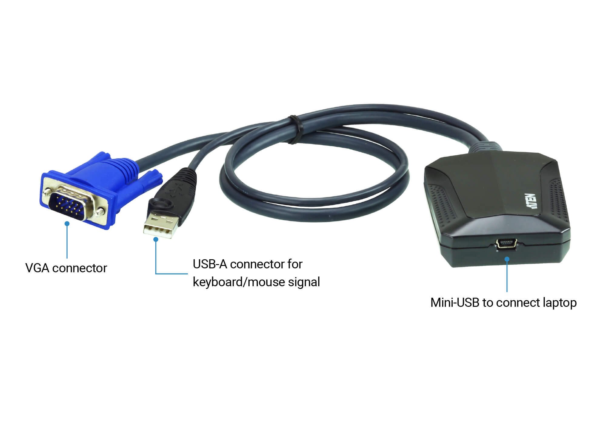 Adattatore Crash Cart Console KVM USB per Laptop, CV211 ATEN - immagine 6