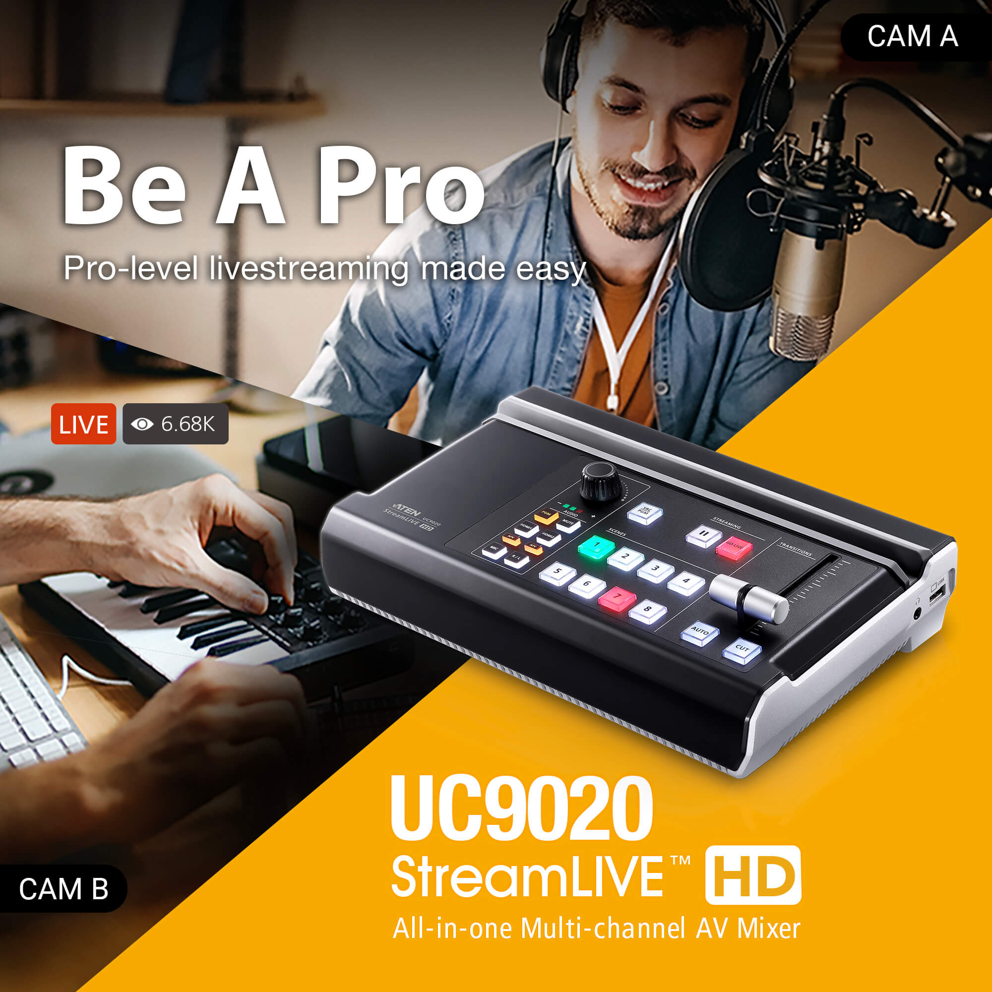 Mixer Audio/Video multicanale All-in-one per StreamLive™ HD su CDN e Social Network UC9020 ATEN - immagine 6