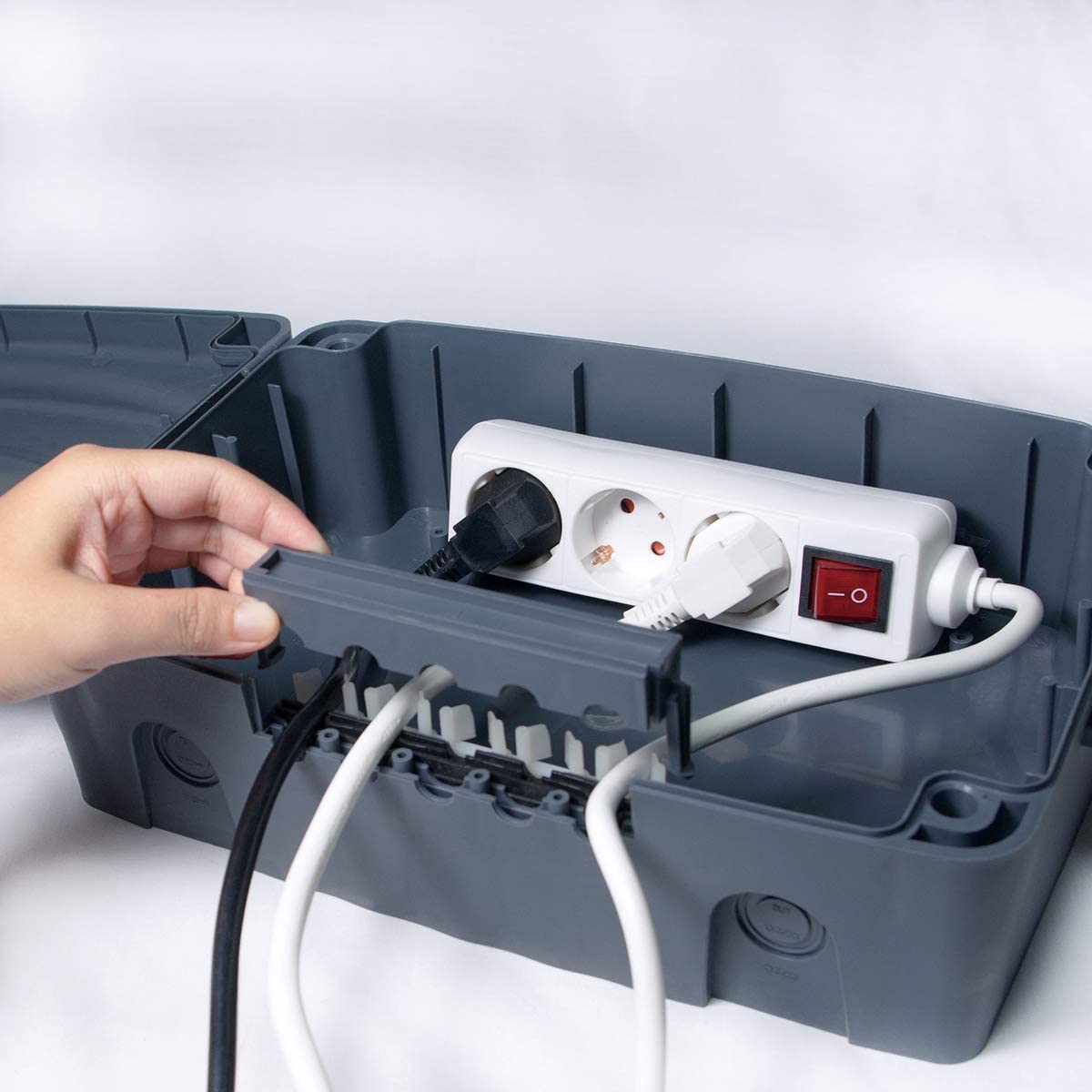 Scatola Elettrica IP54 Cable Organizer Organizzatore Cavi Grigio LOGILINK - immagine 8