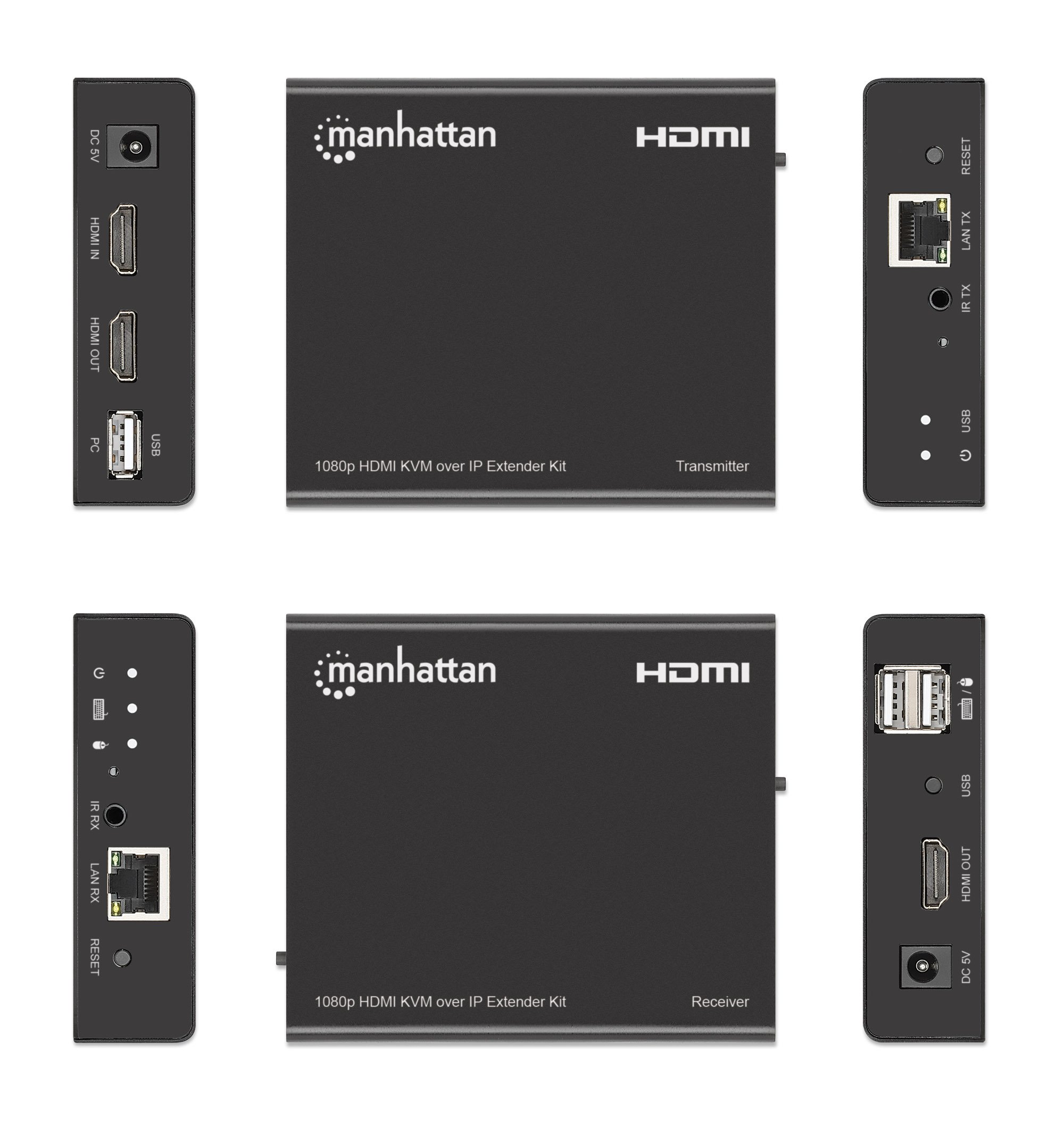 Kit Extender HDMI KVM over IP 1080p fino a 120m MANHATTAN - immagine 7