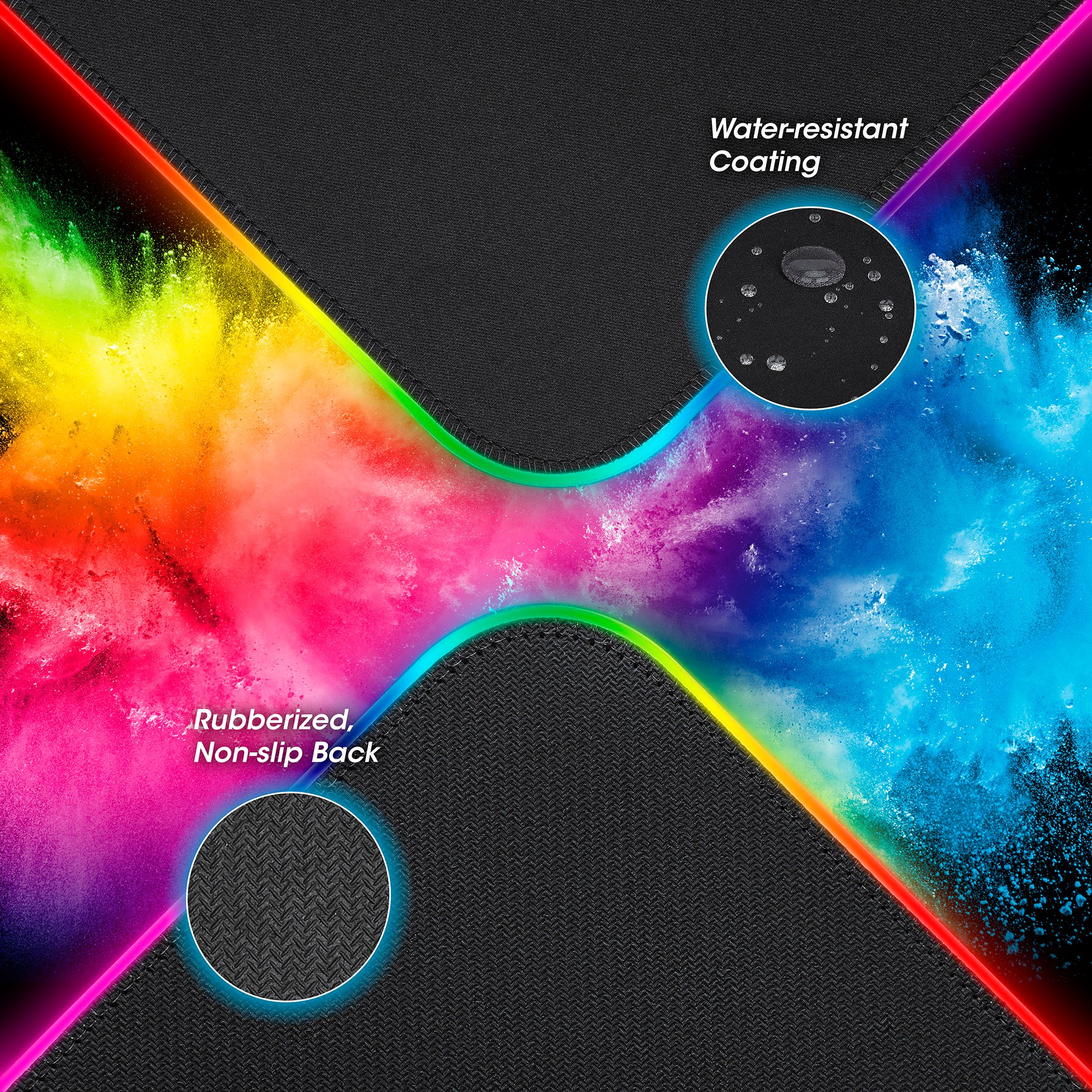 Tappetino Mouse Gaming XXL con LED RGB e Caricatore Wireless 10W MANHATTAN - immagine 7