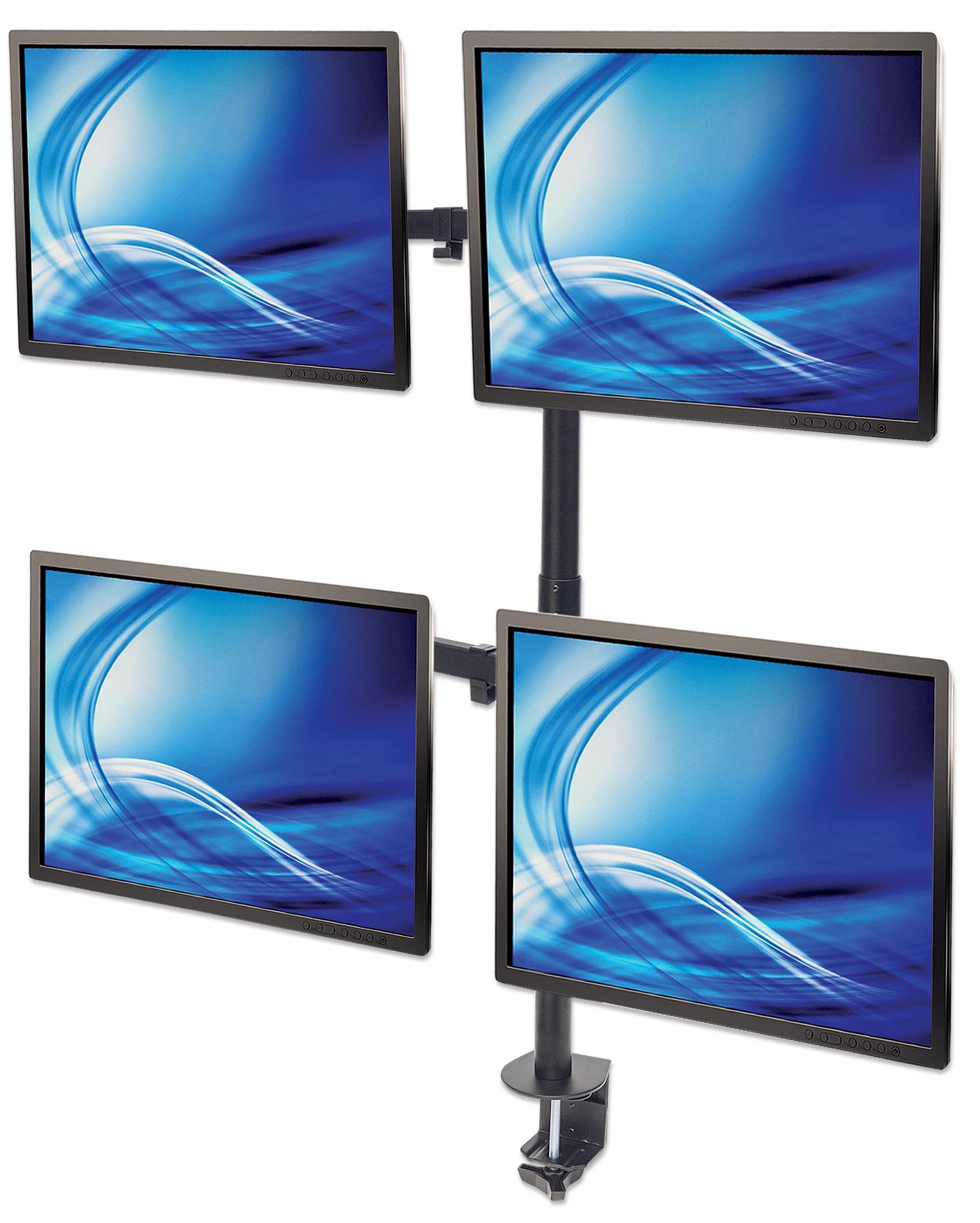 Supporto da Scrivania per 4 Monitor 13-32'' con Morsetto MANHATTAN - immagine 7