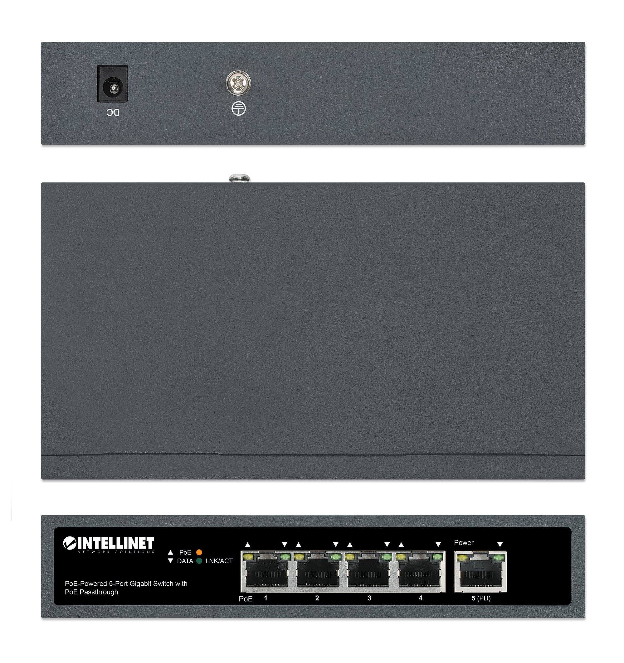 Switch Gigabit a 5 Porte con Alimentazione PoE Passante INTELLINET - immagine 7