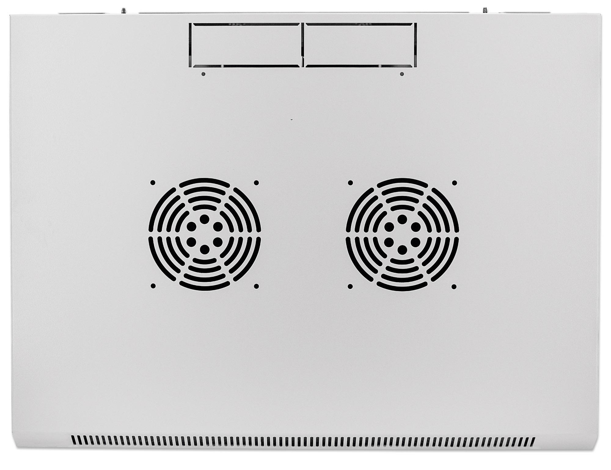 Armadio Rack 19'' a muro 9 unità sezione unica prof. 450 Grigio INTELLINET - immagine 7