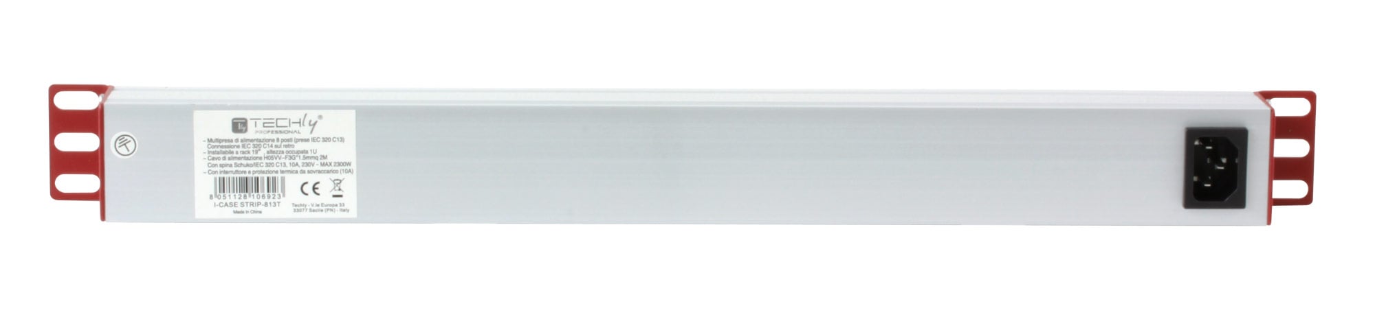 Multipresa 8 Posti da Rack 19'' Spina Schuko Angolata 1U TECHLY PROFESSIONAL - immagine 7