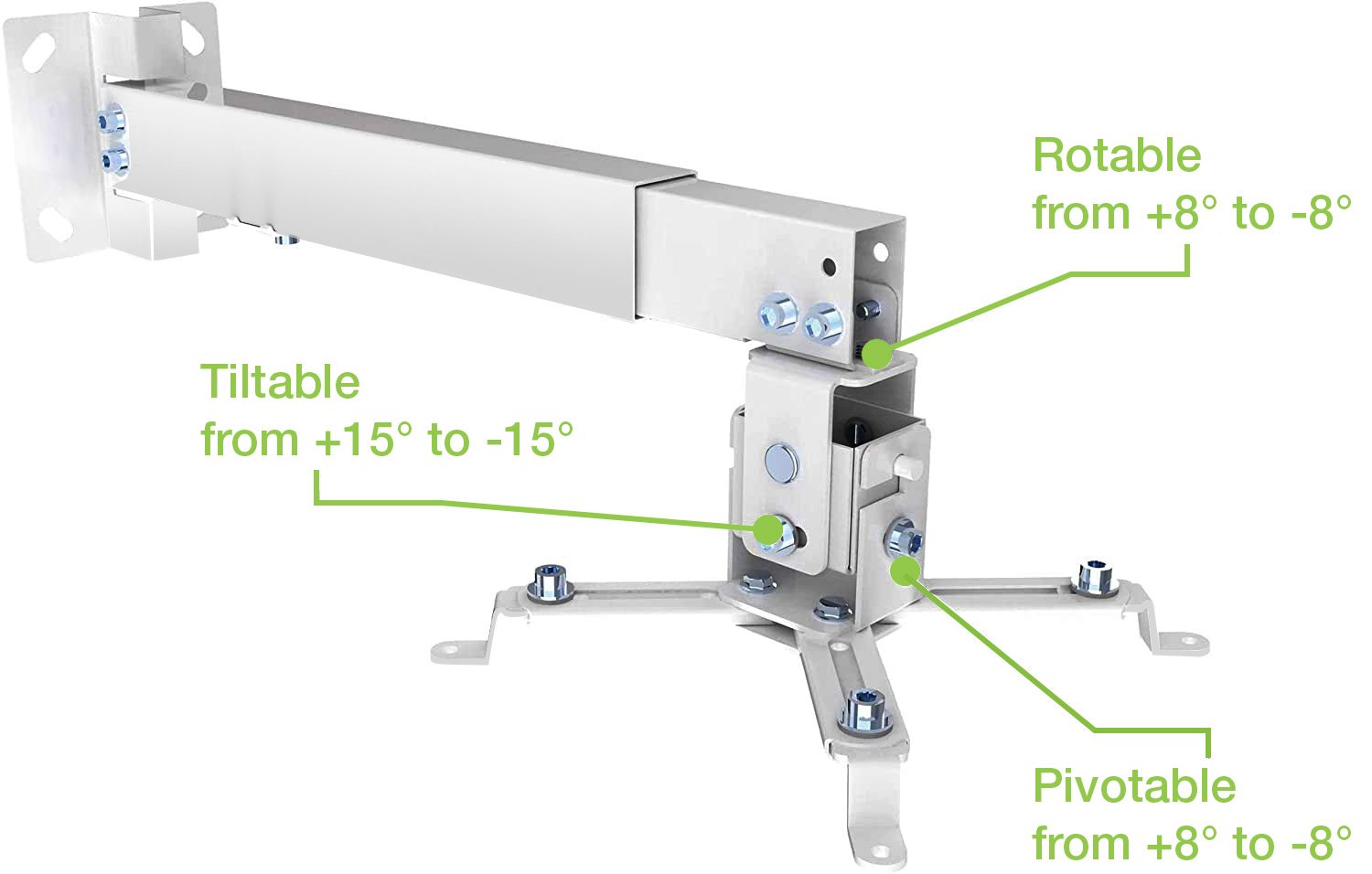 Staffa Universale a Parete-Soffitto per Proiettori Silver TECHLY - immagine 7
