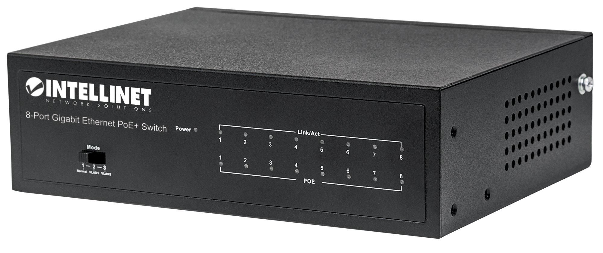 Switch Gigabit Ethernet 8 Porte PoE+ INTELLINET