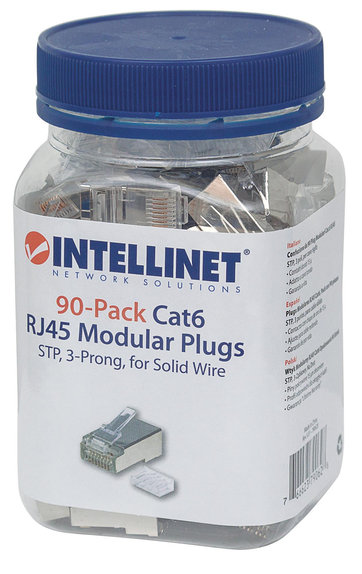 Confezione da 90 Plug Modulari Cat.6 RJ45 STP INTELLINET