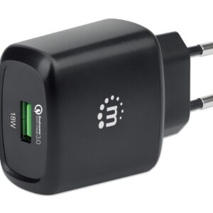 Caricatore USB da Muro QC3.0 18W Quick Charge&trade; Nero MANHATTAN