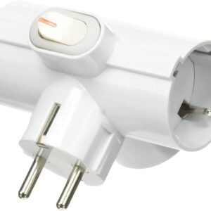Adattatore Triplo Schuko Spina 2P+T 3 Prese 16A Bianco FME