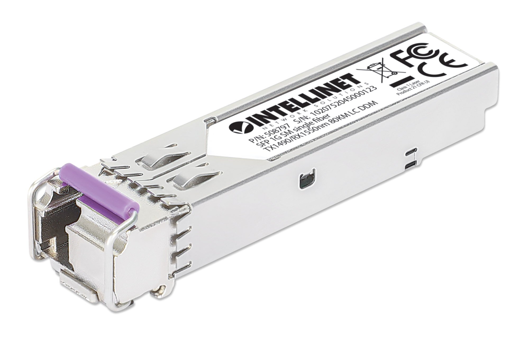 Transceiver SFP Fibra Ottica Monomodale LC 1000Base-BX Bidirezionale WDM INTELLINET