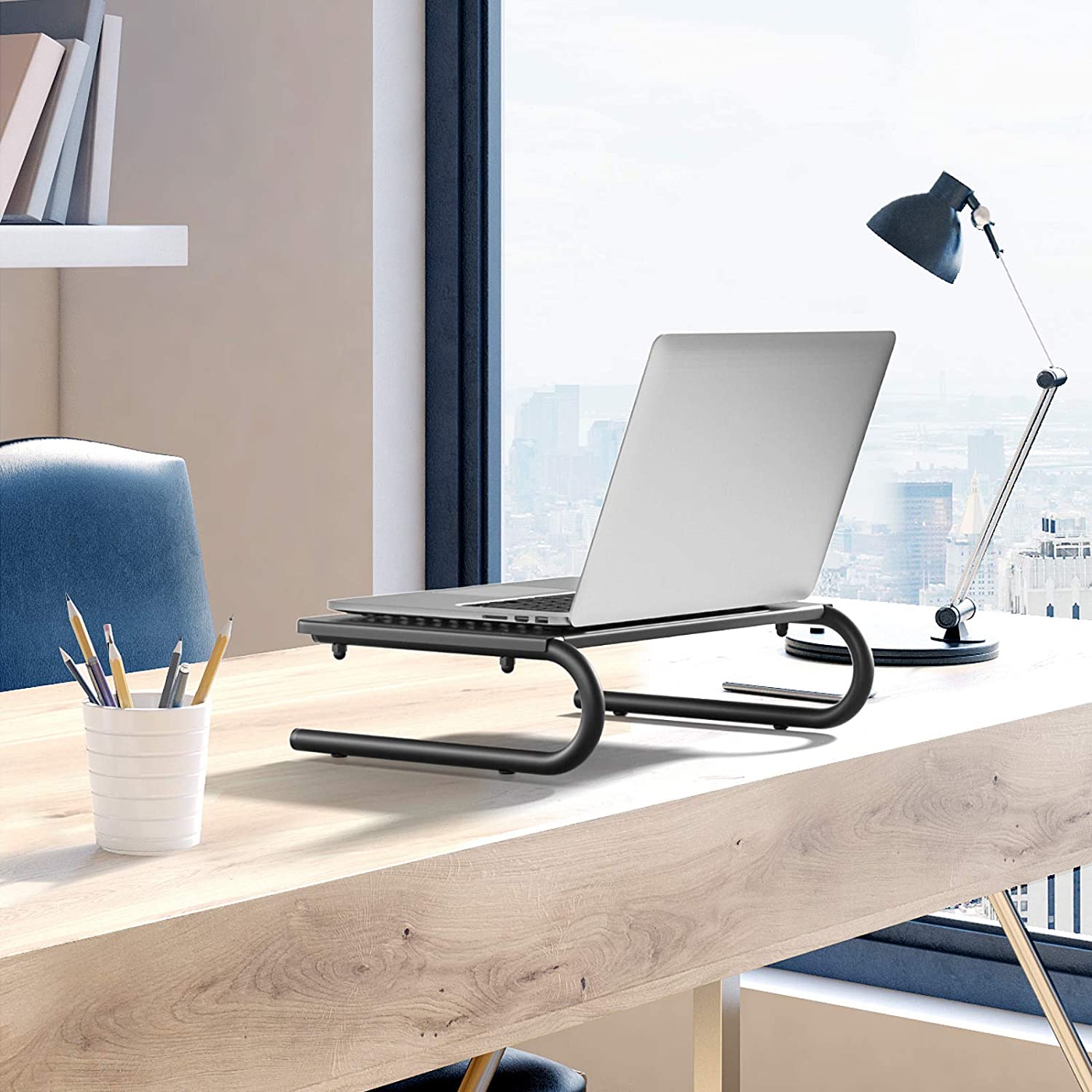Stand Supporto da Scrivania per Monitor Notebook in Metallo 370mm Nero LOGILINK - immagine 8