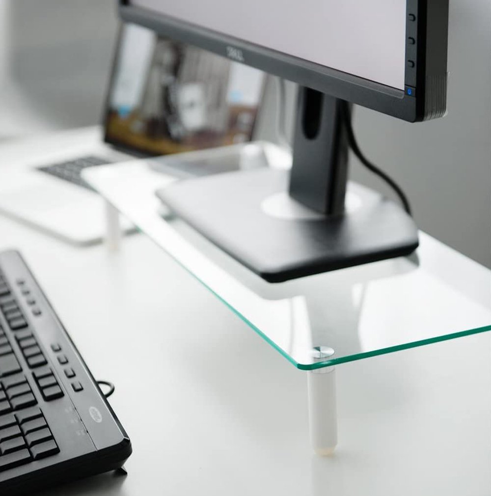 Ripiano Universale in Vetro Trasparente per Monitor Laptop Notebook TECHLY - immagine 8