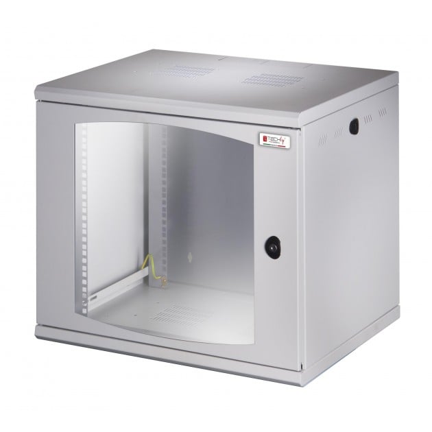 Armadio Rack 19'' a muro 16 unità sezione unica prof. 500mm Nero TECHLY PROFESSIONAL - immagine 8