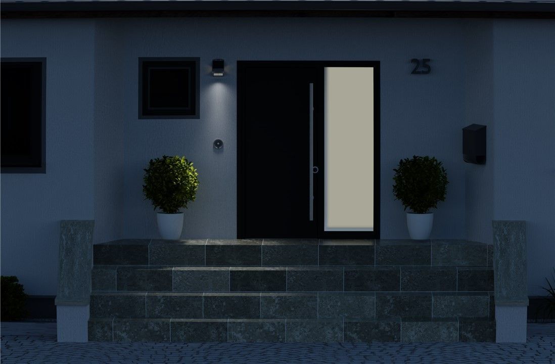 Lampada LED Solare a Muro 3,2W IP65 Sensore di Movimento Nero GOOBAY - immagine 8