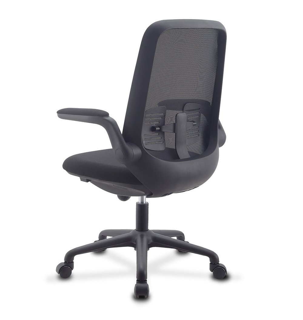 Sedia per Ufficio Regolabile in Altezza con Braccioli Pieghevoli Nera TECHLY - immagine 8