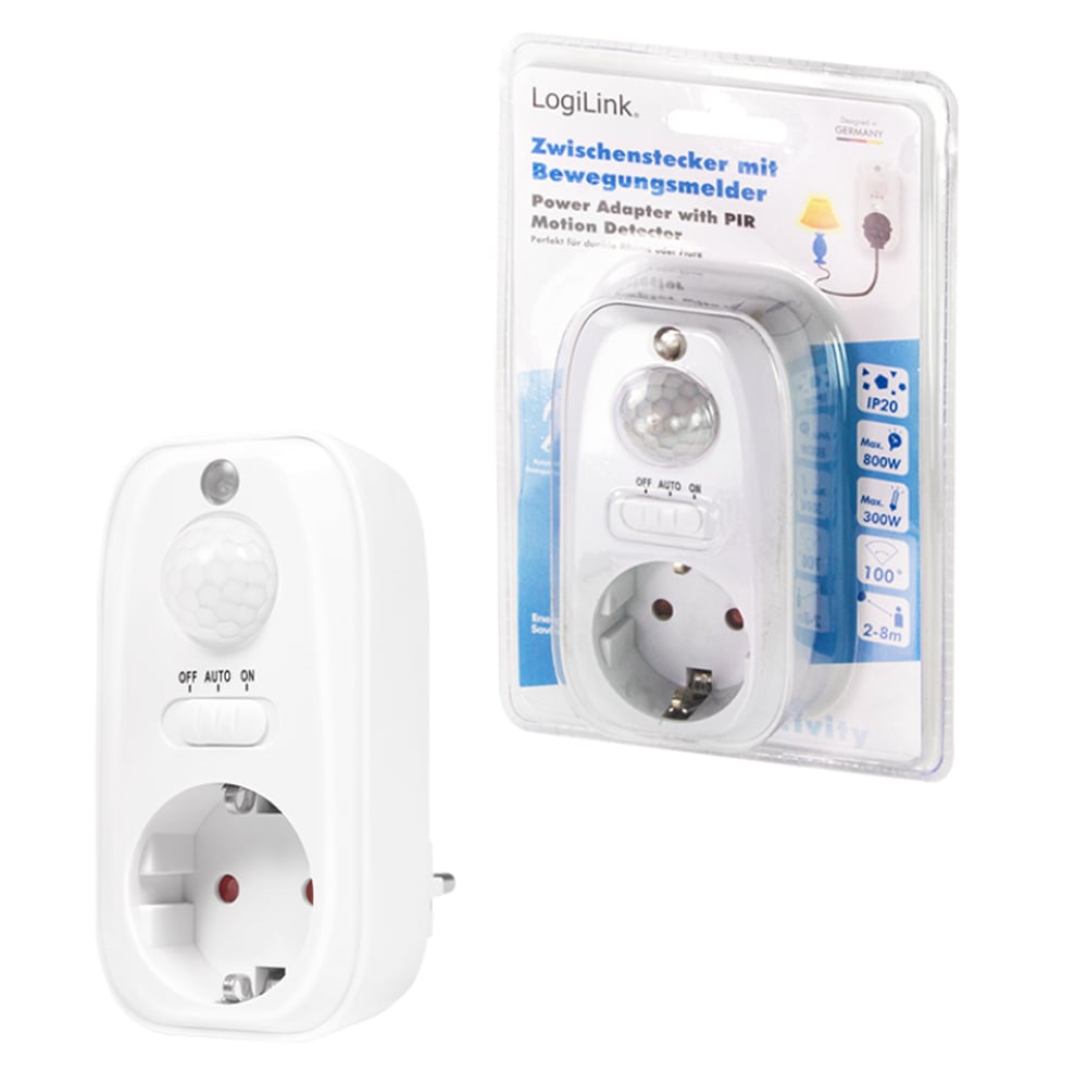Adattatore Presa con Rilevatore di Movimento PIR 1x CEE 7/3 IP20 LOGILINK - immagine 8