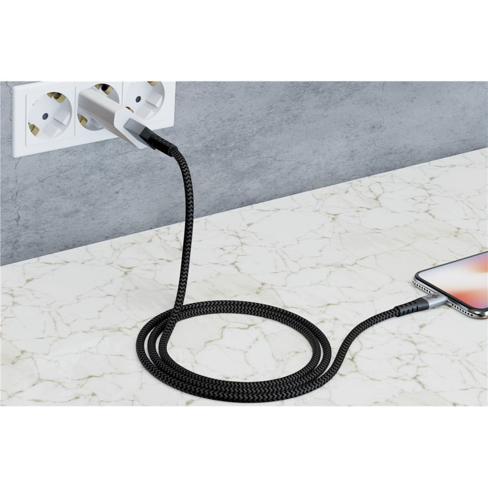 Cavo Micro USB Guaina Intrecciata USB2.0 A M/MicroB M 0,5m Nero/Silver GOOBAY - immagine 8