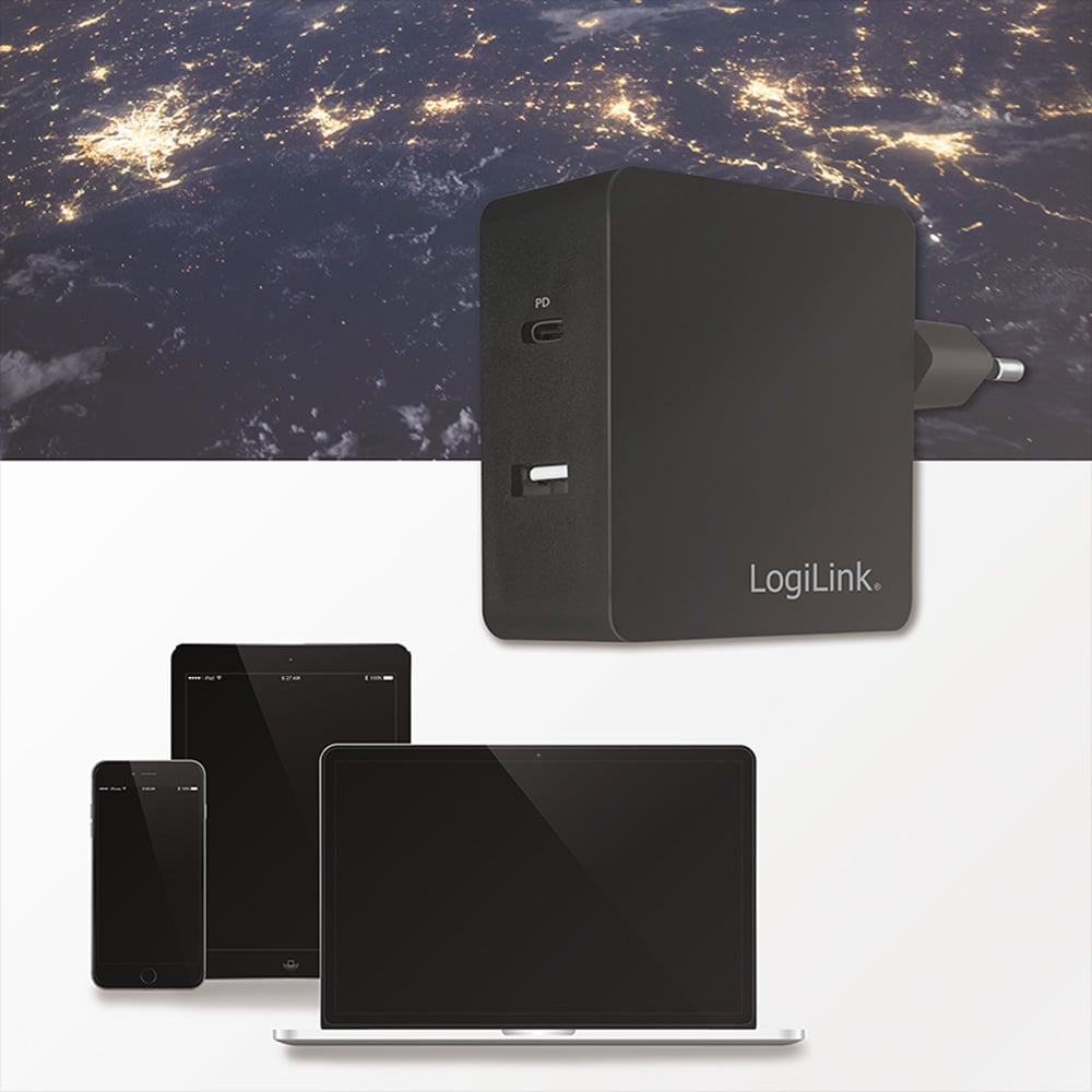 Caricatore da Muro USB-C™ e USB tipo A 65W Nero LOGILINK - immagine 8