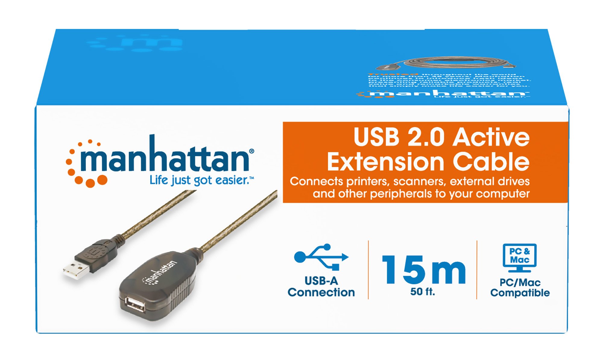 Cavo Prolunga Attivo USB 2.0 Hi-Speed 15 mt MANHATTAN - immagine 8