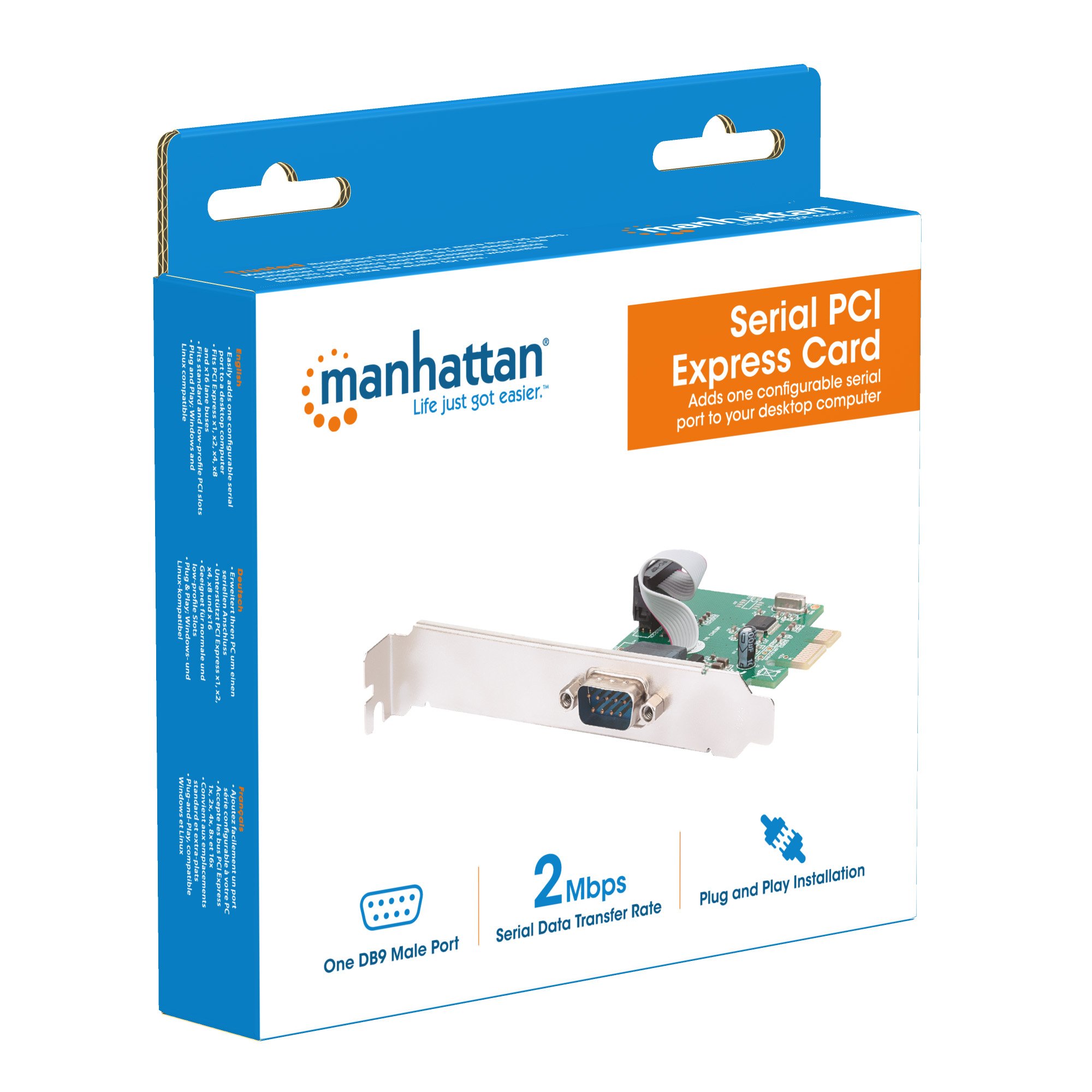 Scheda PCI Express Seriale 1 Porta DB9 M MANHATTAN - immagine 8