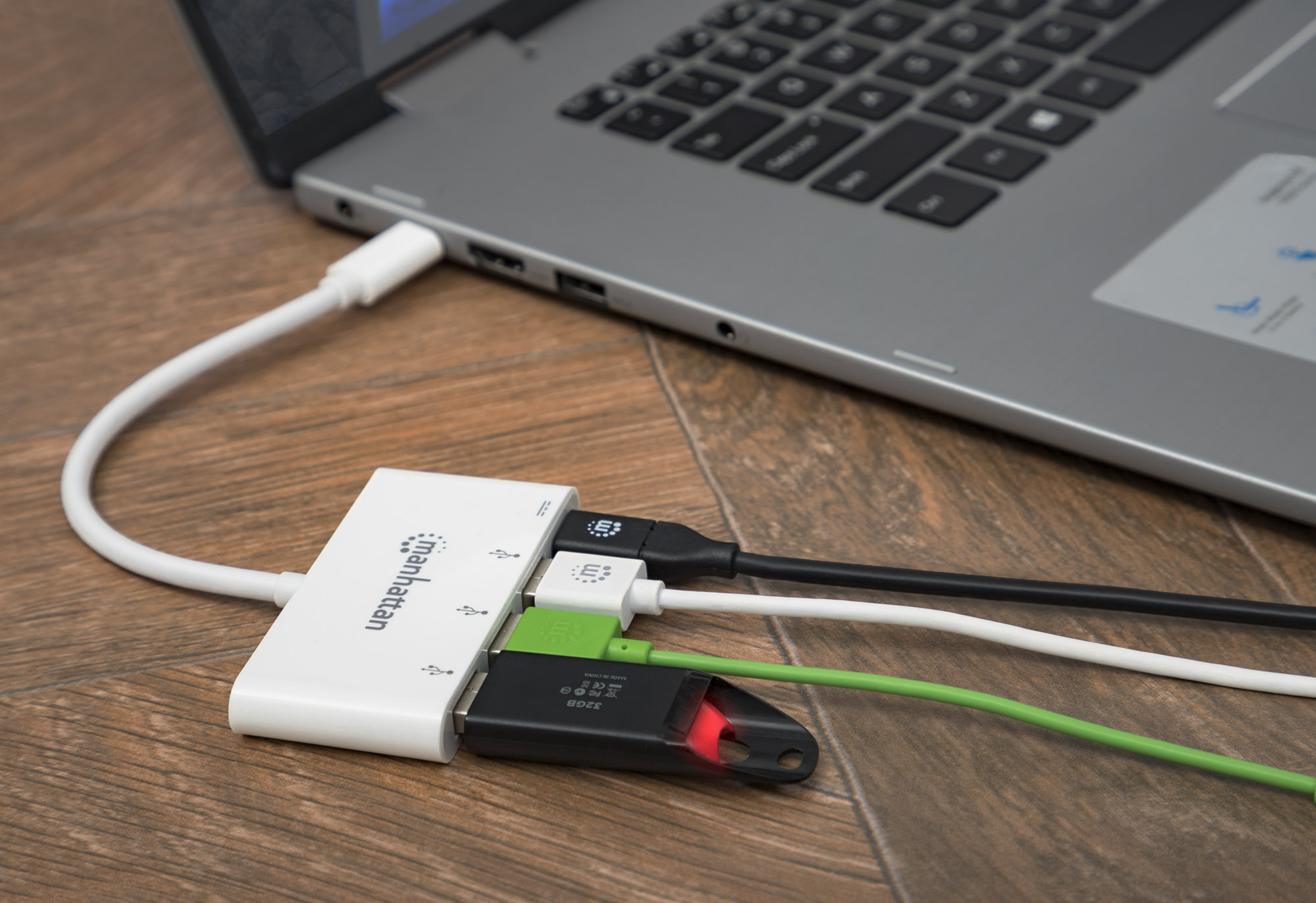 Hub USB 3.2 Gen 1 USB-C™ con 3 Porte USB tipo A e Alimentazione MANHATTAN - immagine 8