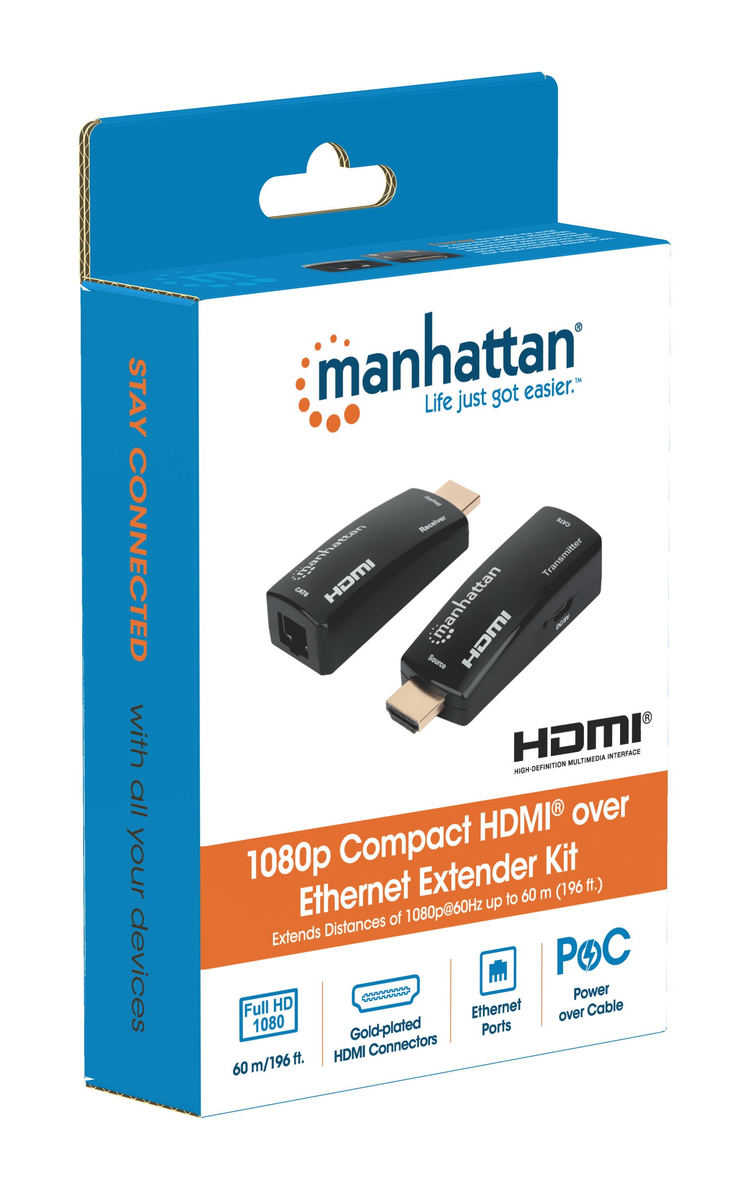 Extender HDMI Over Ethernet 1080p Compatto Nero MANHATTAN - immagine 8