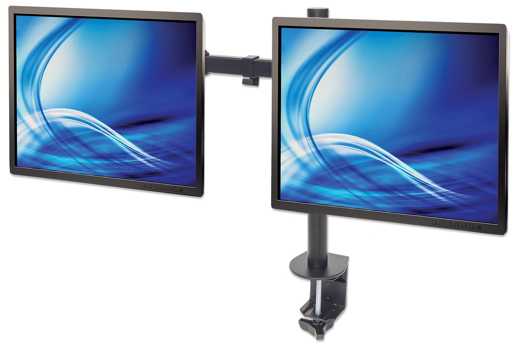 Supporto da Scrivania per 2 Monitor 13-32'' con Morsetto MANHATTAN - immagine 8
