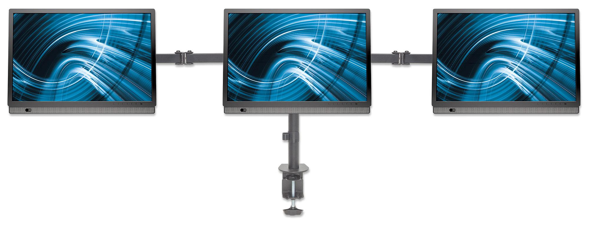 Supporto da Scrivania per 3 Monitor 13-27'' con Morsetto MANHATTAN - immagine 8