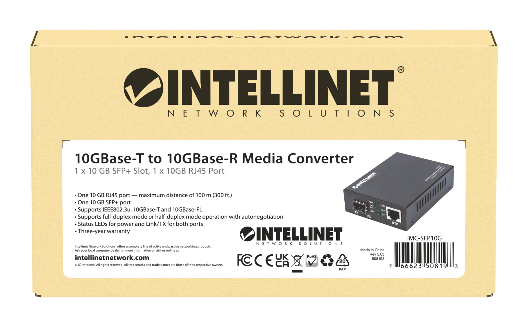 Media Converter 10GBase-T a 10GBase-R INTELLINET - immagine 8